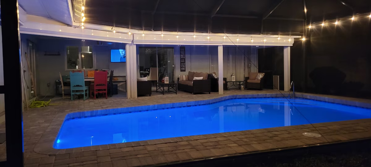 Blue lights and good conversation