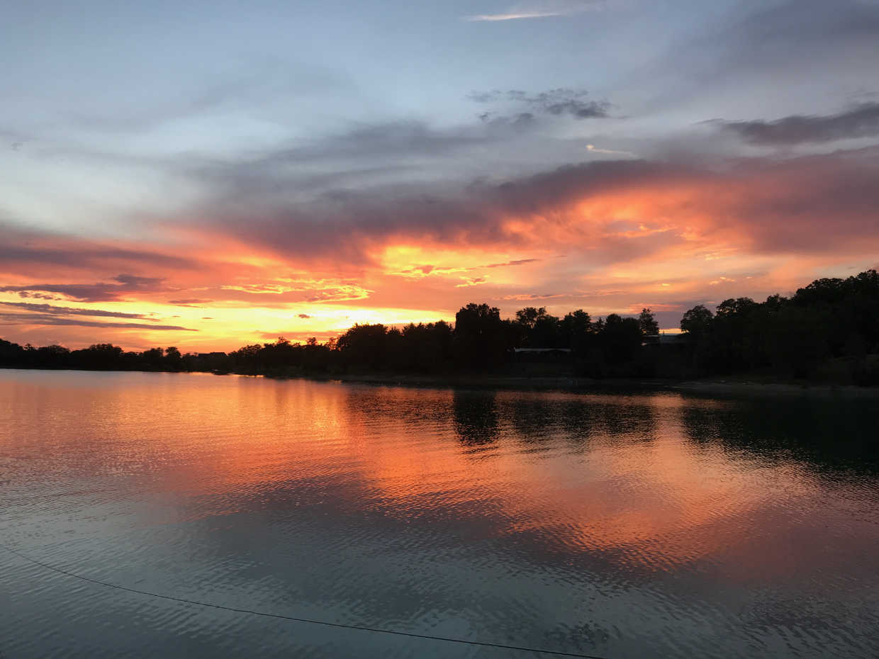 Sunsets that paint the whole lake